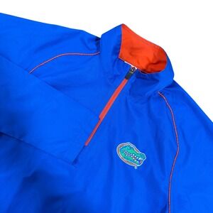 Russell Athletic Florida Gators Mens Medium 1/4 Zip Pullover Jacket Blue Orange